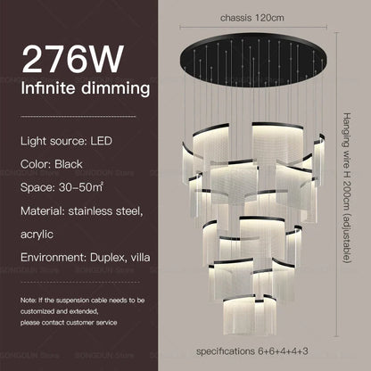 DecorBites™ Acrylic Chandelier: Modern Nordic Style Lighting for Luxury Living Room & Staircase