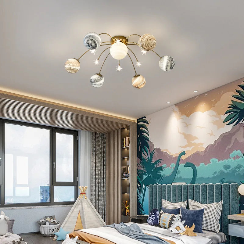 DecorBites™ Art Deco Planet Ball Pendant Lamp Gold Metal G9 Bulb - Elegant Hanging Light Fixtures