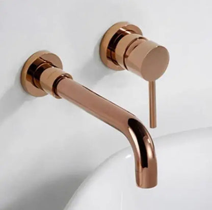 DecorBites™ Brushed Gold In-Wall Black Basin Faucet Set for Bathroom Sink Mixer Tap
