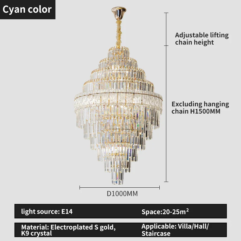 DecorBites™ Elegant Crystal Chandelier: Modern European Lighting for Living, Dining & Bedroom