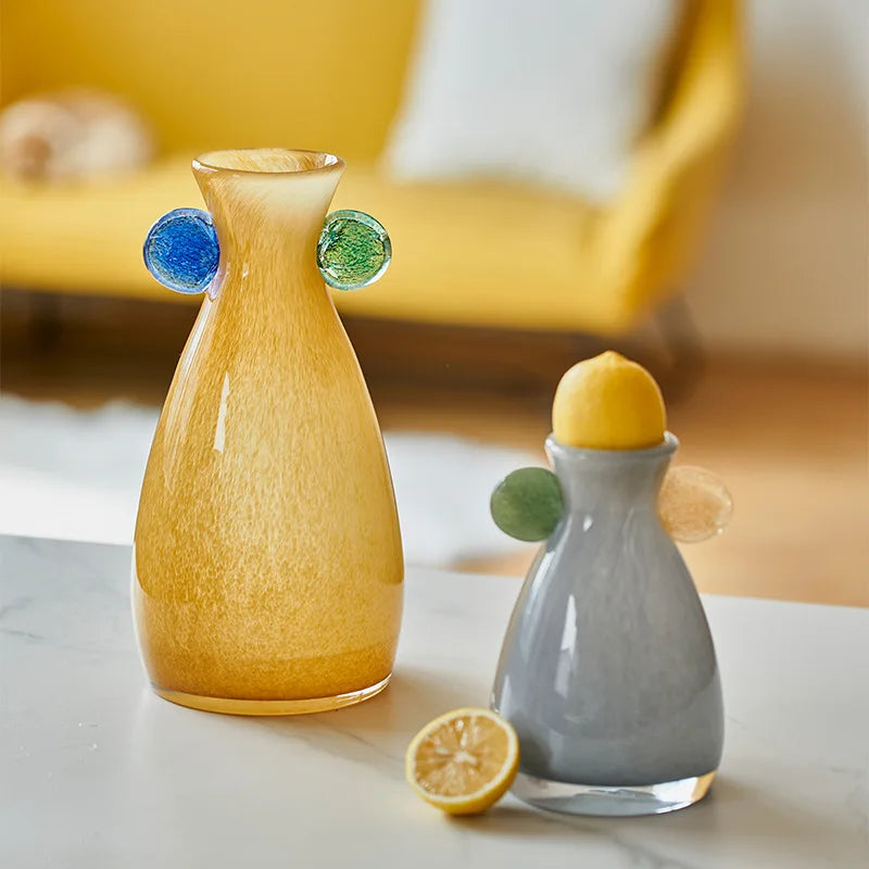 Decorbites™ Geometrische Glasvase - Bunte Akzent-Dekoration für das Zuhause