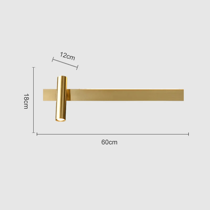 Aplique de pared DecorBites™ de cobre, estilo nórdico, para mesilla de noche, diseño minimalista moderno