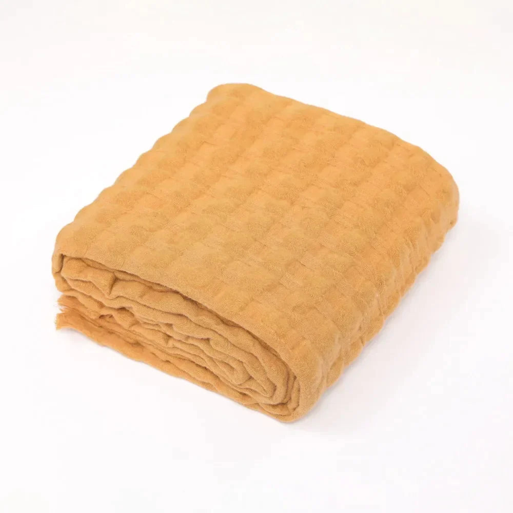 Waffle Knit Blanket Throw