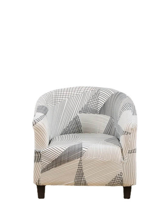 Decobites Printed Tub Chair Cover - Armchair Slipcover for Club Sofa