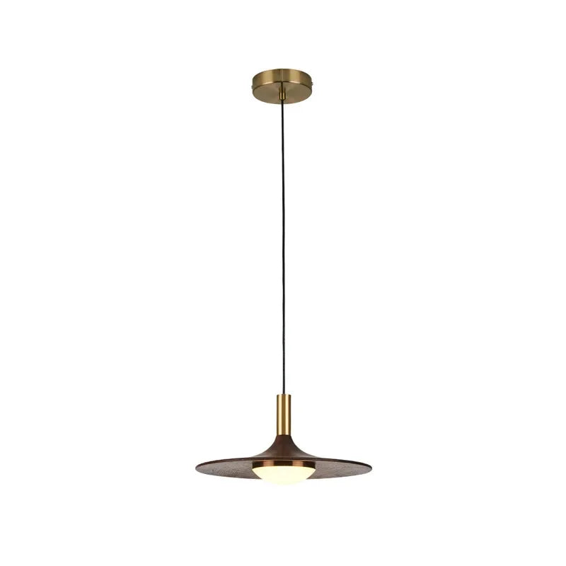 DecorBites™ Flying Saucer Solid Wood Chandelier for Restaurant, Bedroom, Cafe - Nordic Copper