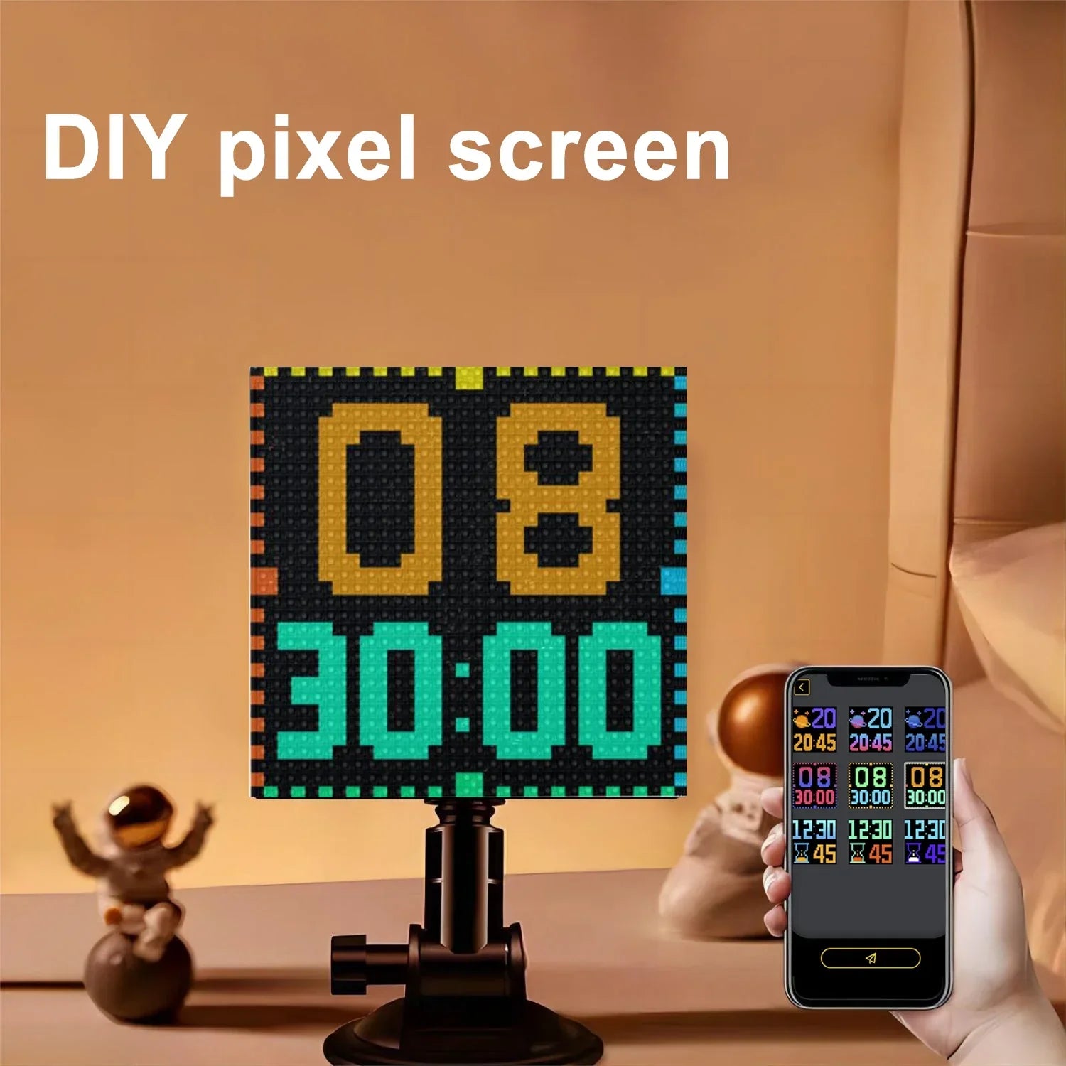 Pantalla de Señal LED para Automóvil Decorbites™ con Animación de Texto Personalizado - Pantalla de 32x32 Píxeles