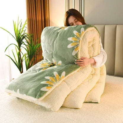 Decobites Super Thick Lambswool Bed Blanket for Winter Warmth & Comfort