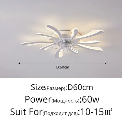 DecorBites™ Dimmable Ceiling Fan Lights with Remote Control for Living Children's Bedroom Dining Room