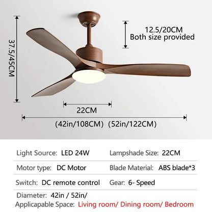 DecorBites™ 3 Blade DC Ceiling Fan with LED Light & Remote Control