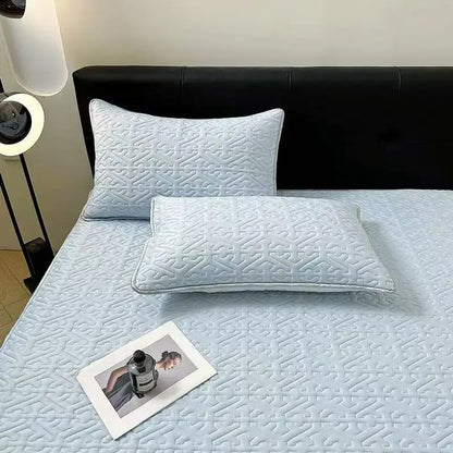 DecorBites™ Latex Cooling Mat Set: Washable, Soft, Breathable Bed Sheet - 3 Pieces