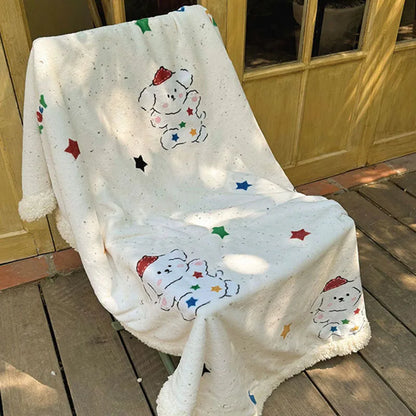 DecorBites™ Lamb Nap Cartoon Coral Velvet Blanket: Super Soft, Thick, and Cute for Winter