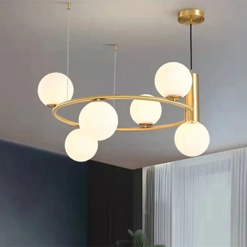 DecorBites™ Glass Chandelier G9 Hanging Light for Living Room Bedroom Decor