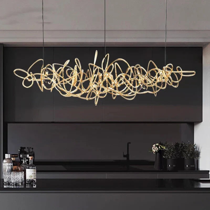 Nickel Geometric LED Chandelier