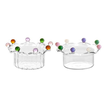 DecorBites™ Clear Glass Fruit Bowl Plate Snack Dish Cake Dessert Cup Large Capacity