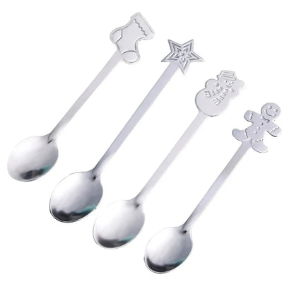 DecorBites™ Christmas Coffee Spoons Gift Box - Stainless Steel Festive Cutlery Spoon Set