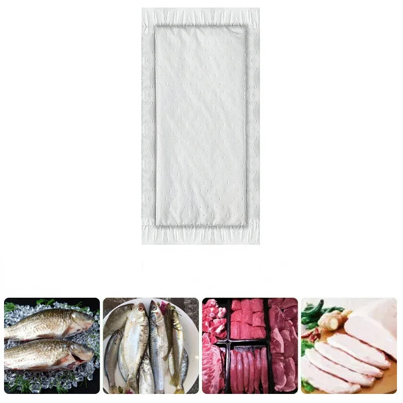 DecorBites™ Kitchen Absorbent Pads for Meat, Fish, Poultry, Produce - 100pcs
