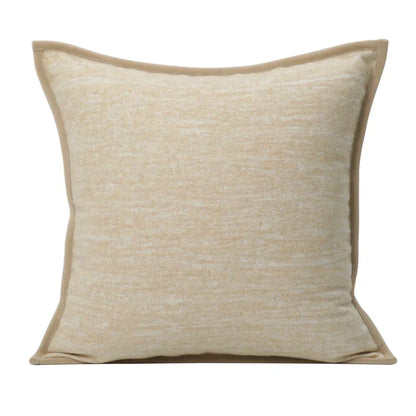 Funda de cojín DecorBites™ geométrica de piel marrón con diseño de empalme, 45x45 cm, funda de cojín cuadrada de lujo