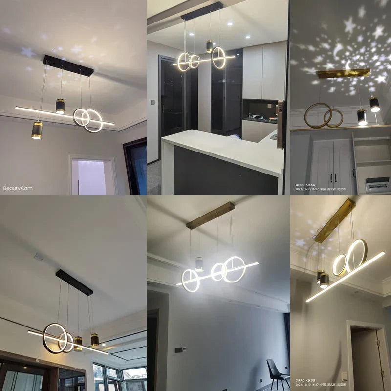 DecorBites™ Black Nordic Style LED Pendant Lights for Living Room Dining Room Lighting