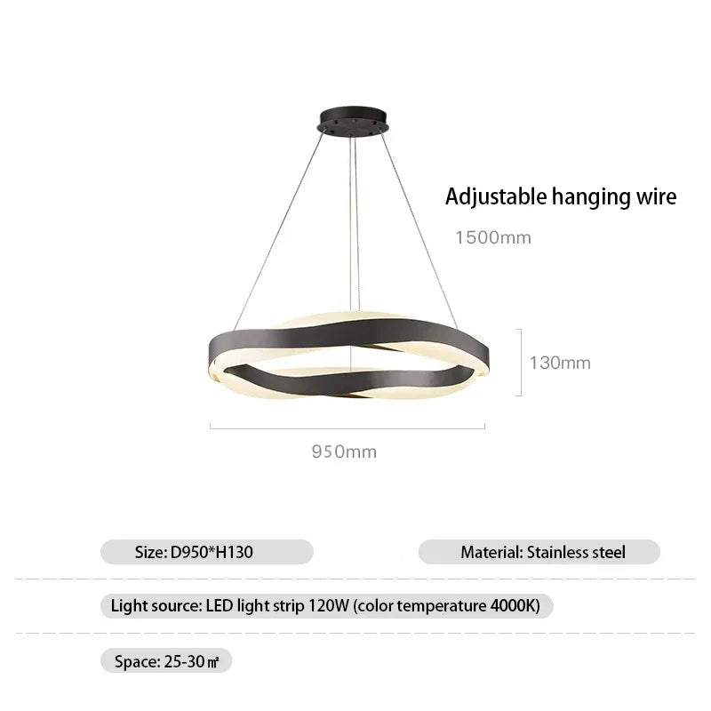 DecorBites™ Elegant Black Circle Chandeliers | Luxury Acrylic Pendant Light for Home Living Room