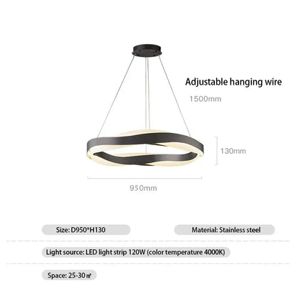 DecorBites™ Black Circle Chandelier Luxury Pendant Light for Home Decor