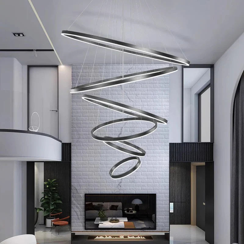 DecorBites™ Crystal Chandelier Stair Pendant Lamp Living Room Pendant Lights Interior Lighting