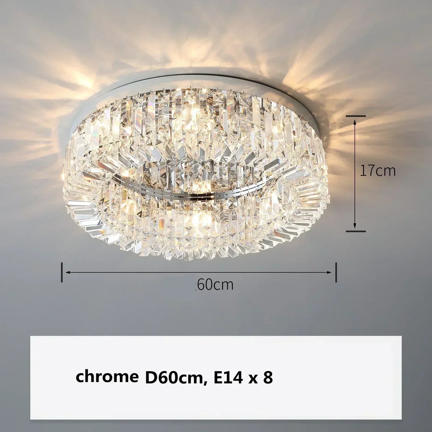 DecorBites™ Gold Crystal Pendant Chandelier for Modern Dining Room Lighting