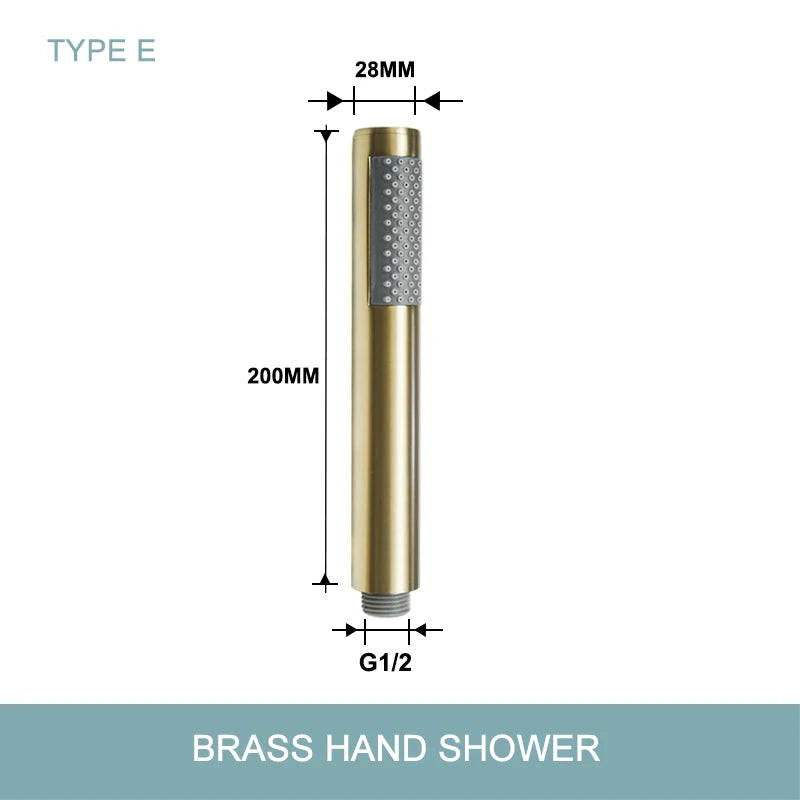 DecorBites™ Brushed Gold Brass Hand Shower with Stainless Steel Hose - Wall Mount