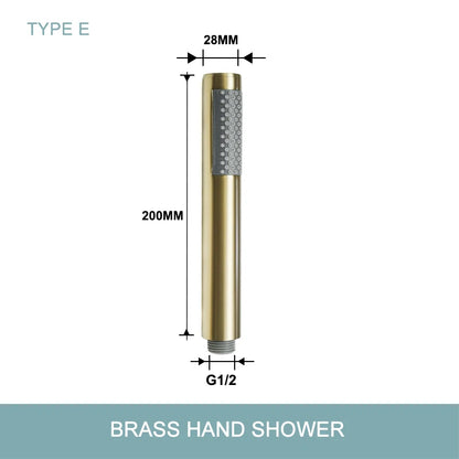 DecorBites™ Brushed Gold Brass Hand Shower with Stainless Steel Hose - Wall Mount