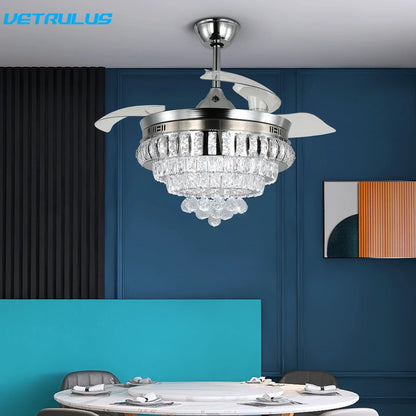 DecorBites™ Crystal Ceiling Fan with LED Light and Remote Control