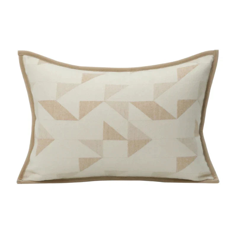 Funda de cojín DecorBites™ geométrica de piel marrón con diseño de empalme, 45x45 cm, funda de cojín cuadrada de lujo