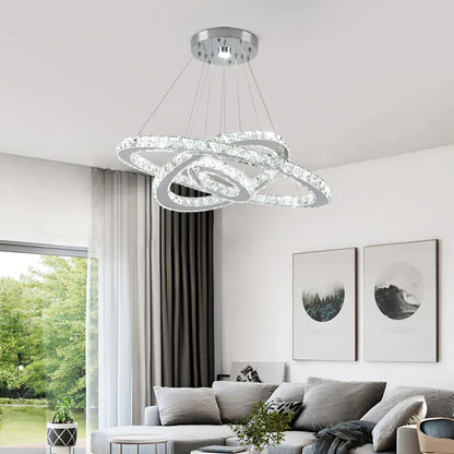 DecorBites™ Crystal Rings LED Chandelier Pendant Light Fixture