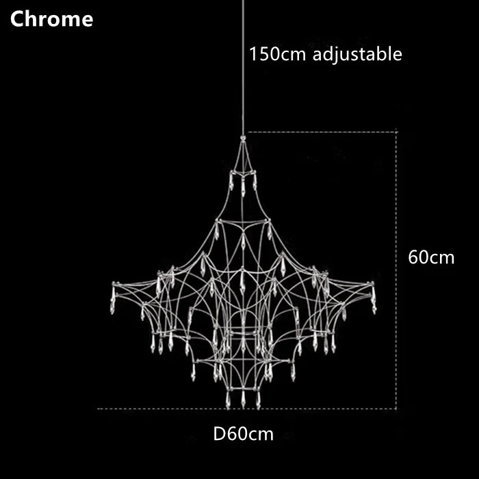 DecorBites™ Golden Lustre Crystal Chandelier for Living Dining Bedroom LED Lights