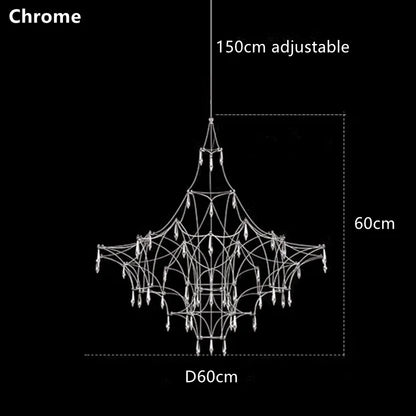 DecorBites™ Golden Lustre Crystal Chandelier for Living Dining Bedroom LED Lights