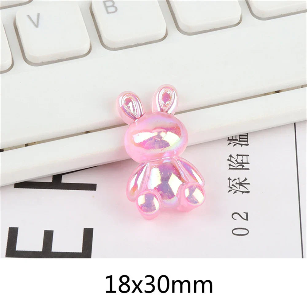 ديكوربايتس™ كابوشون راتنجي على شكل أرنب كاواي لأعمال سكرابوكينغ والحرف اليدوية