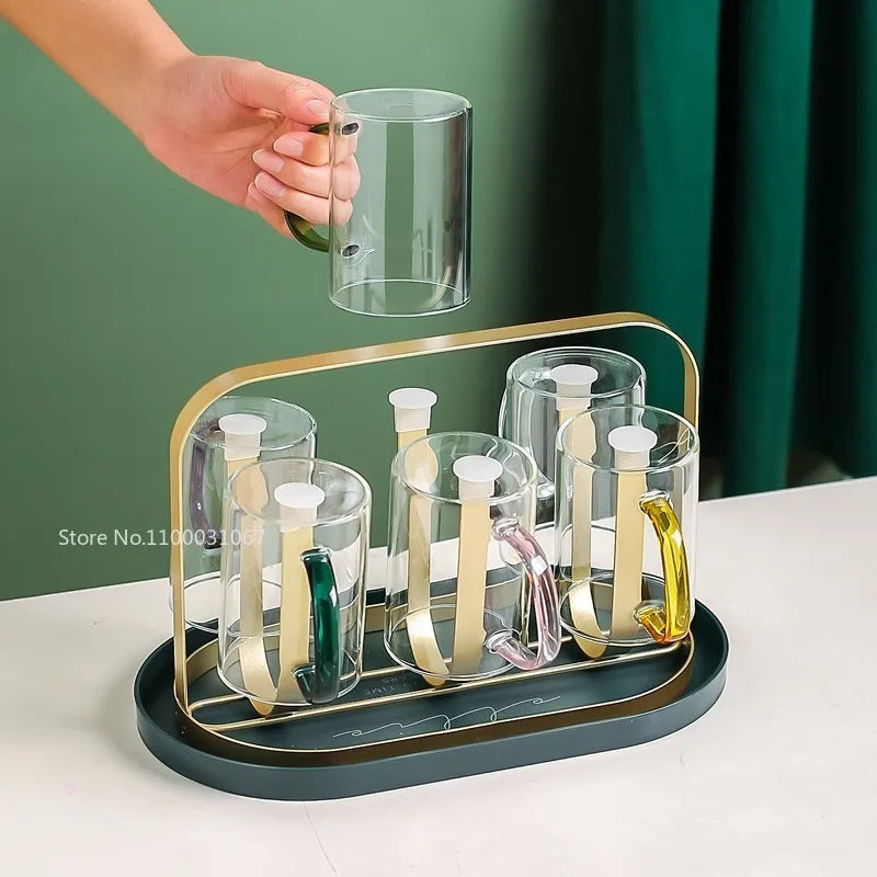 Glass Round Handle Cup