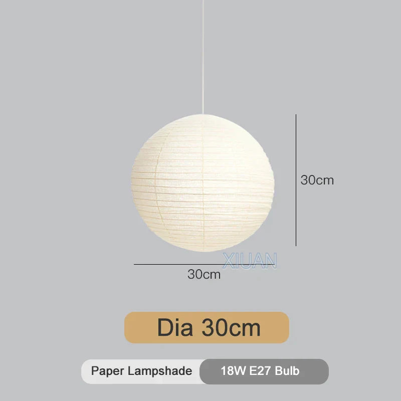 DecorBites™ Japanese Style LED E27 Round Ball Pendant Lamp for Home Decor