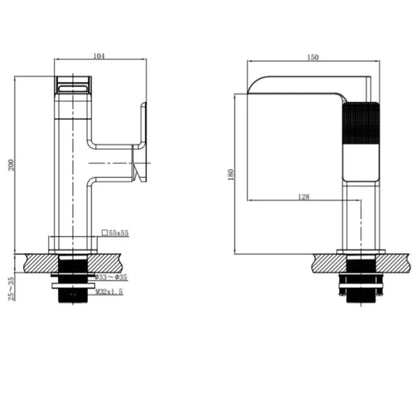 Grifo de lavabo DecorBites™ con cascada LED y pantalla de temperatura - Rotación de 360°