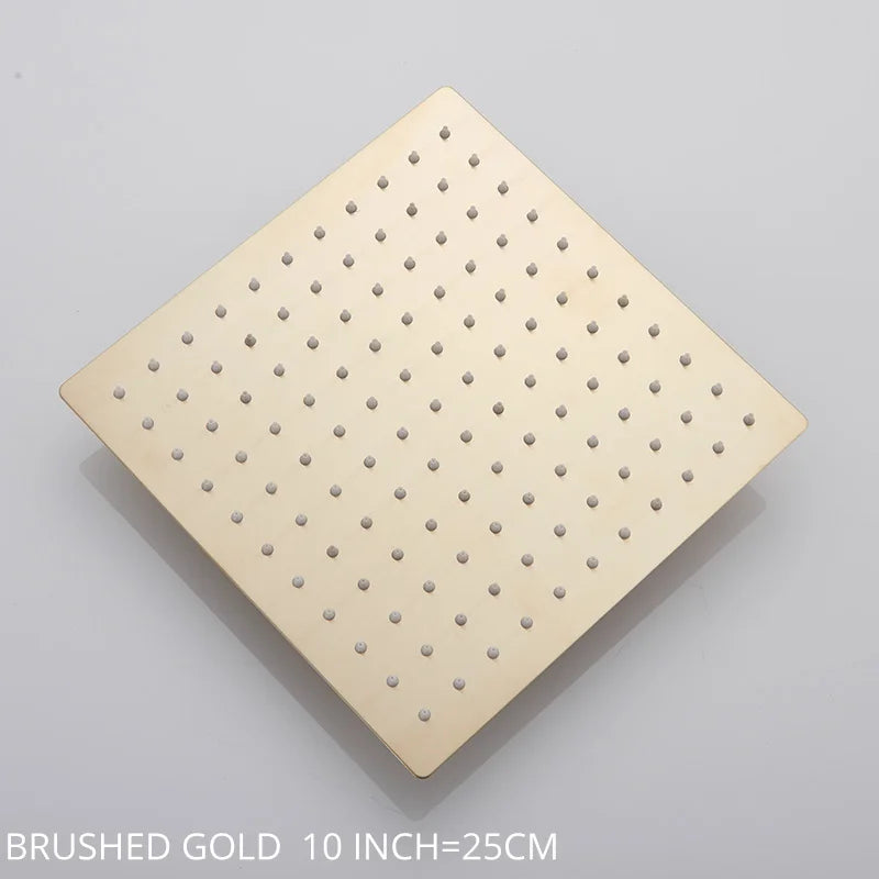 DecorBites™ 12-Inch Stainless Steel Square Rainfall Shower Head - Chrome Luxury Bathroom Fixture