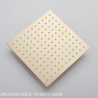 DecorBites™ 12-Inch Stainless Steel Square Rainfall Shower Head - Chrome Luxury Bathroom Fixture