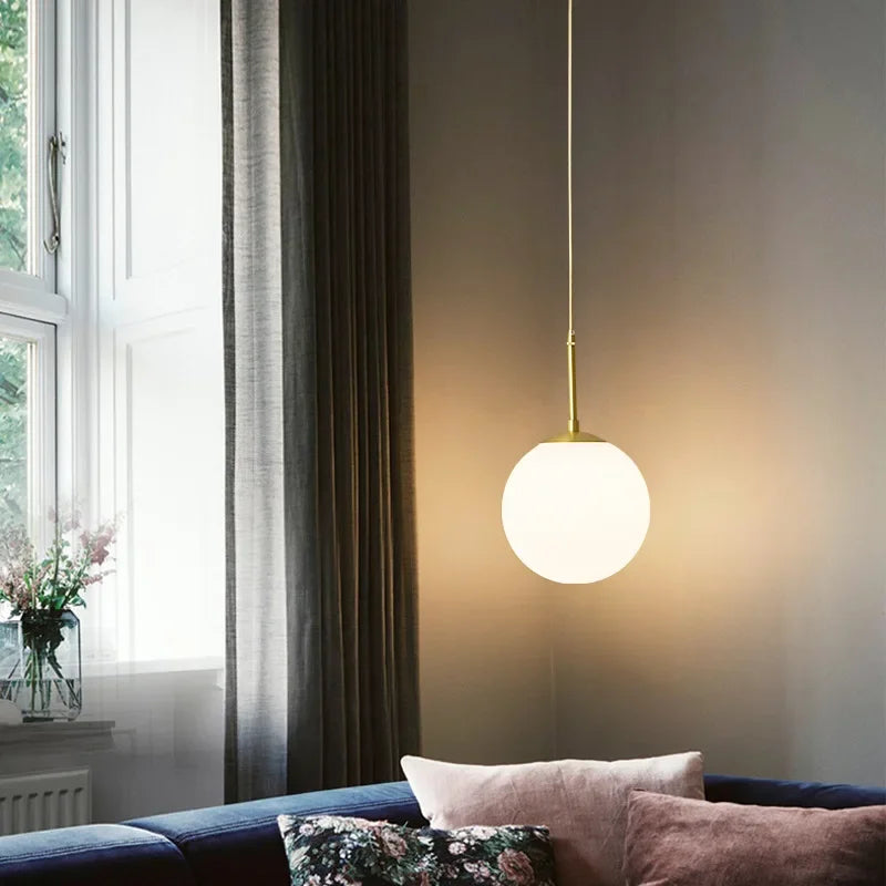 DecorBites™ LED Glass Ball Chandelier: Modern Nordic Lights for Dining Room, Restaurant, Bar