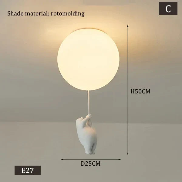 Lámpara de Techo LED Oso para Niños Decorbites™ - Lámpara Colgante de Diseño para Dormitorio