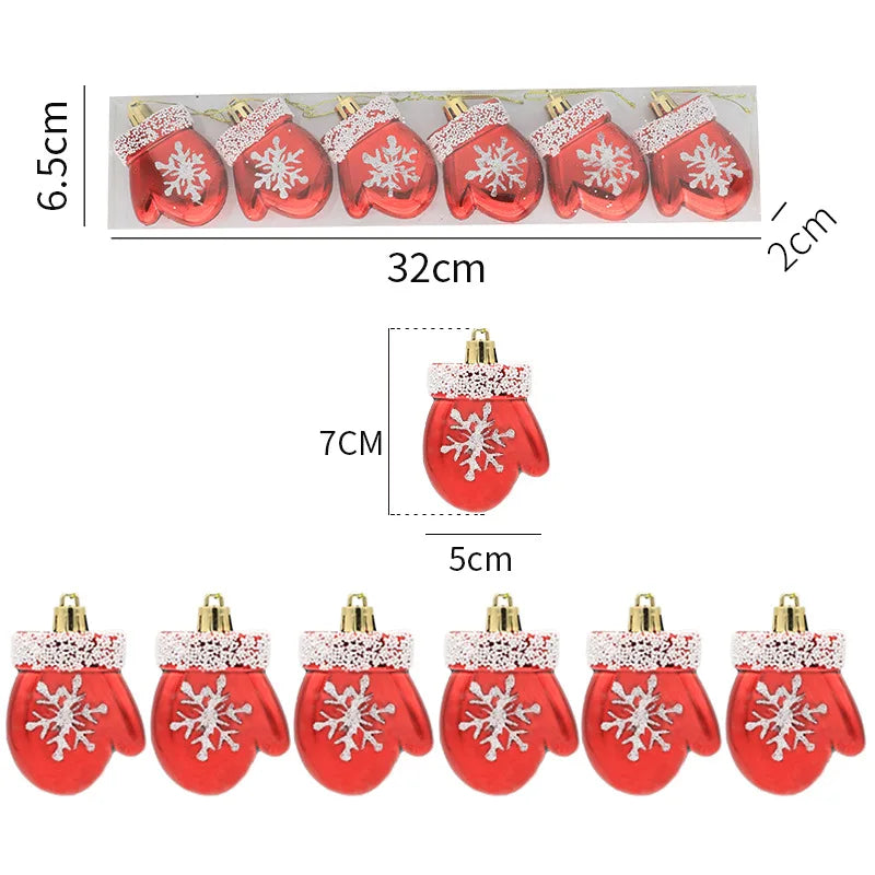 6pcs/box Christmas Candy Pendant Xmas Tree Hanging Ornaments Christmas Decorations For Home 2023 Navidad Noel New Year Kids Gift