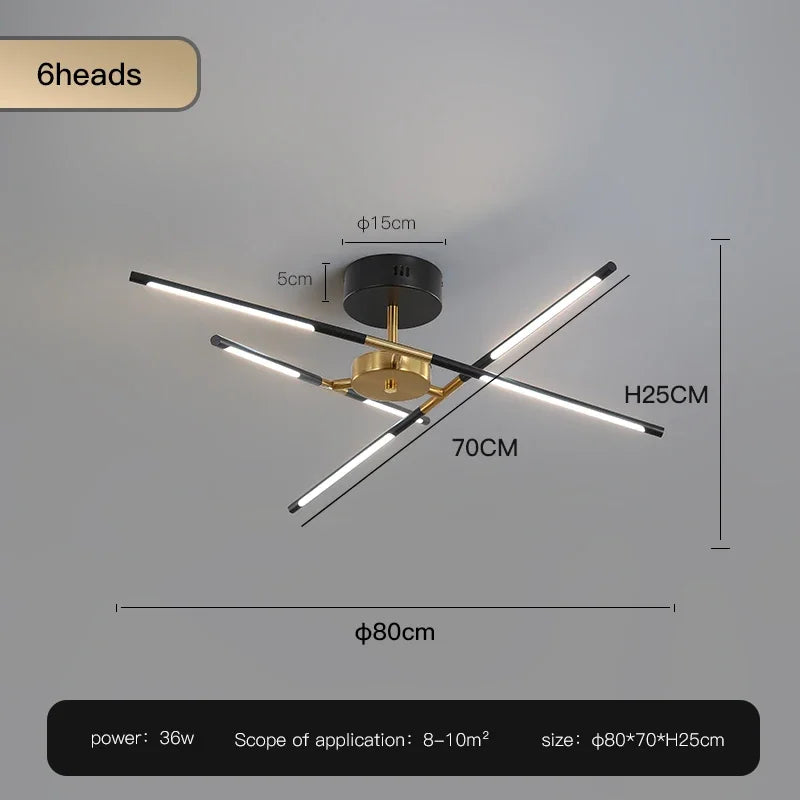 DecorBites™ Black LED Ceiling Chandelier for Nordic Modern Home Decor