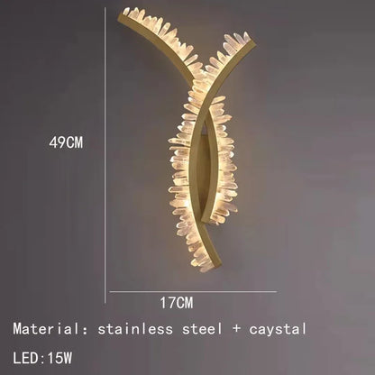 Aplique de pared DecorBites™ Crystal Gold Metal: Aplique de lujo de acero inoxidable para la decoración del hogar