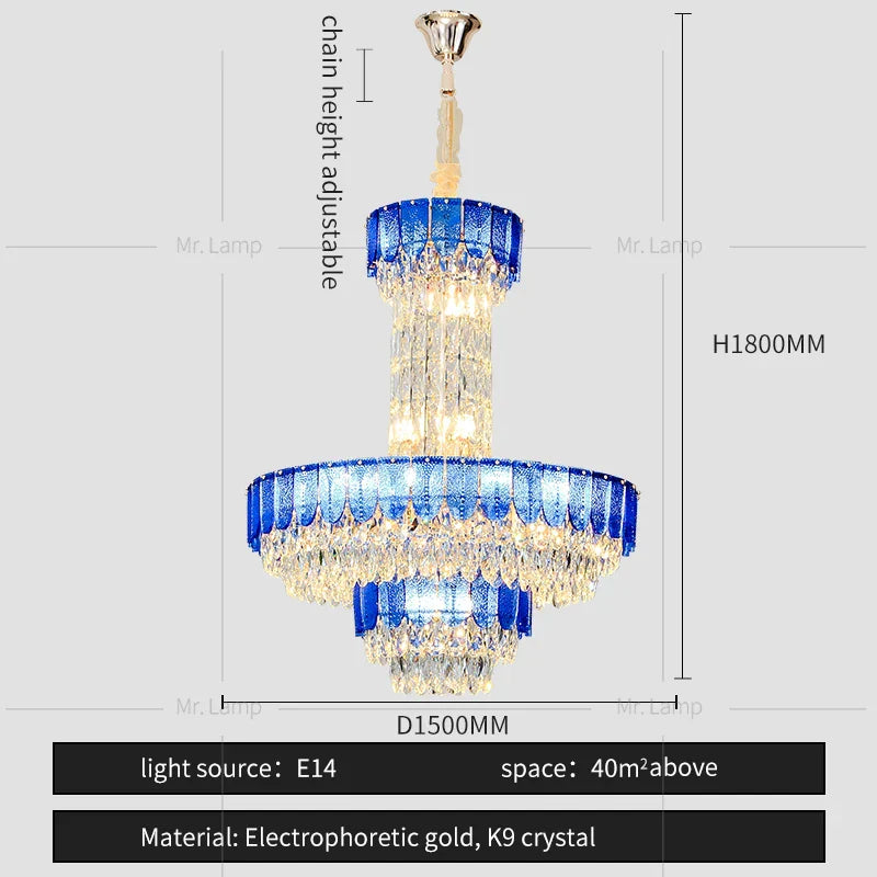 DecorBites™ Crystal Chandelier: Postmodern Multi-layer Luxury for Villa, Hotel Lobby, and Living Room