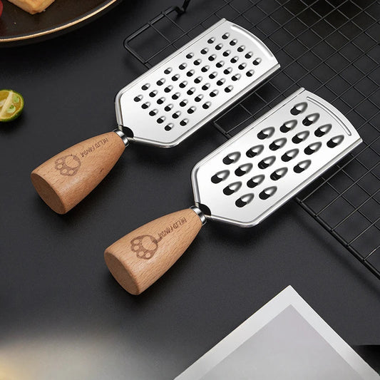 DecorBites™ 3-in-1 Multifunctional Grater & Slicer for Kitchen - Wooden Handle