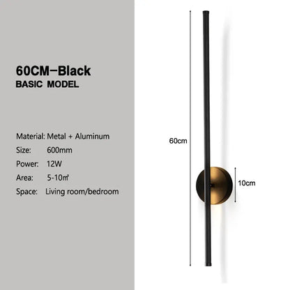 Apliques de pared LED DecorBites™ con rotación de 360° para fondo de sofá, color negro.