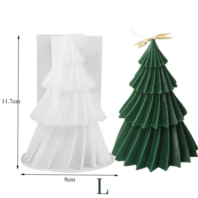 3D Christmas Tree Candle Silicone Mold DIY Christmas Candle Making Kit Handmade Soap Plaster Resin Baking Tools Holiday Gifts