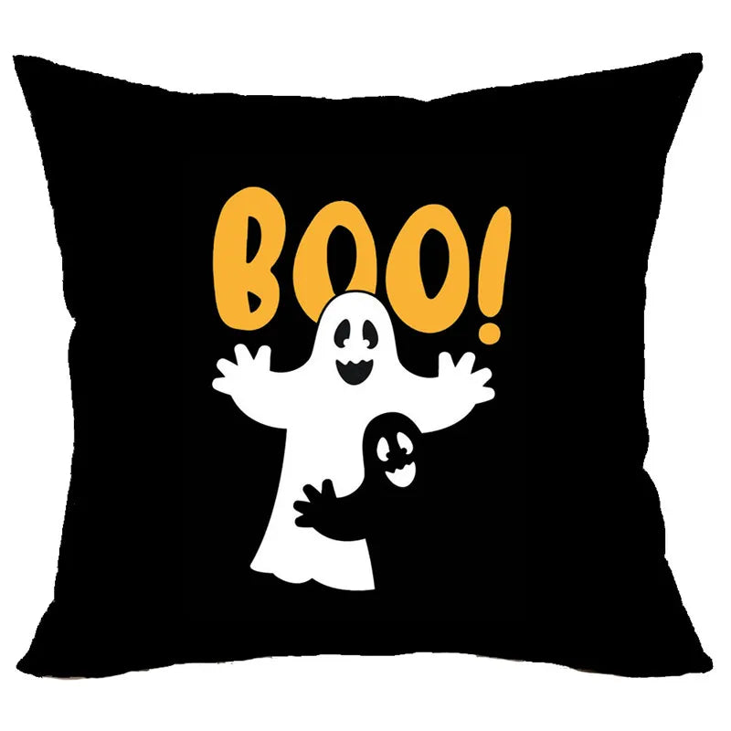 Funda de cojín de lino Decorbites™ de Halloween para la decoración del salón y el sofá - Truco o trato