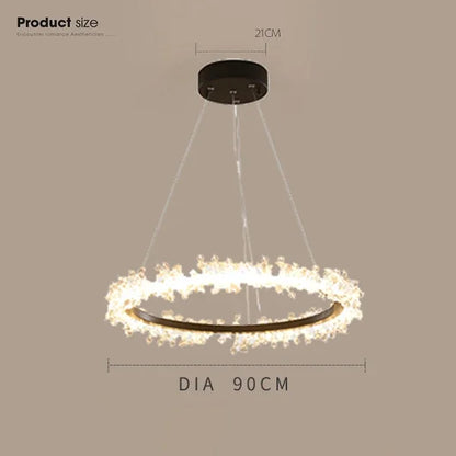 DecorBites™ Gold Crystal Ring Chandelier for Living Room and Restaurant Décor